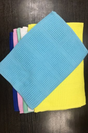 Е10 Полотенце вафельное (Голубое) - Престиж-текстиль