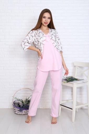 Б11 Пижама футер (Розовая) - Престиж-текстиль