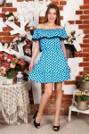 Д463 Платье (Горох на голубом) - Престиж-текстиль