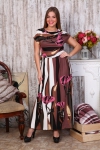 Д470 Платье (Цветы на коричневом) - Престиж-текстиль