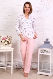 Б21 Пижама футер с брюками (Розовая) (Фото 1)