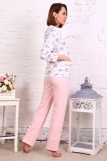 Б21 Пижама футер с брюками (Розовая) (Фото 3)